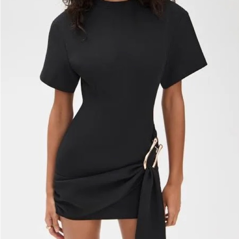 Lioness Black Dress with Gold Accent